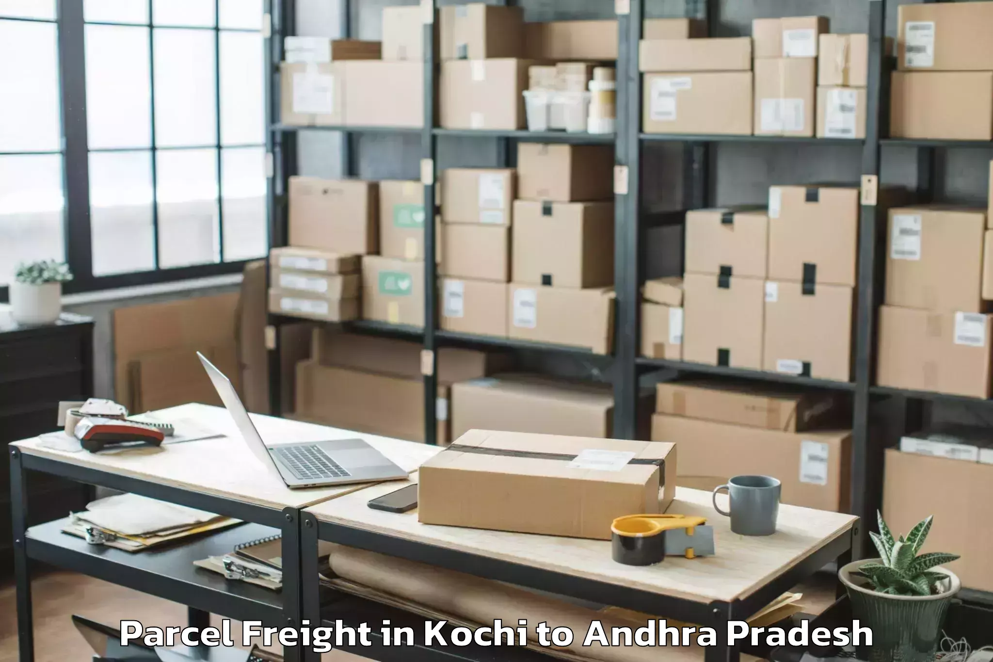 Kochi to Nidamanur Parcel Freight